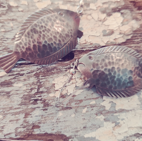 TAXCO SILVER flounder fish earrings - Picture 11 of 12